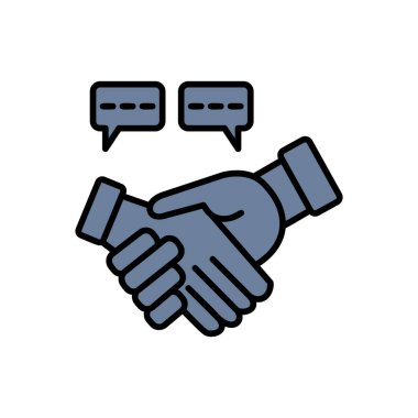 handshake icon vector isolated on white background, hand drawn transparent sign, linear symbol design in outline style