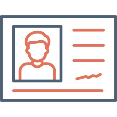 Kimlik kartı simgesi, vektör illüstrasyonu 