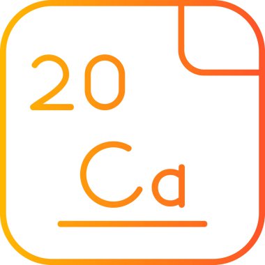Kalsiyum, kimyasal element, ağ basit illüstrasyon