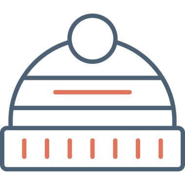 Kış Şapkası. Web simgesi basit illüstrasyon