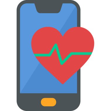 kalp atış hızı ikonu vektör çizimi