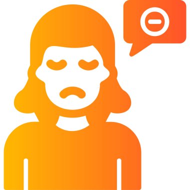 Negatif düşünce, modern simge, vektör illüstrasyonu 