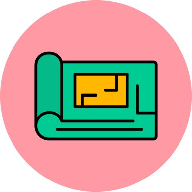 map roll, web icon simple illustration