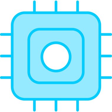 İşlemci modern simgesi, vektör illüstrasyonu