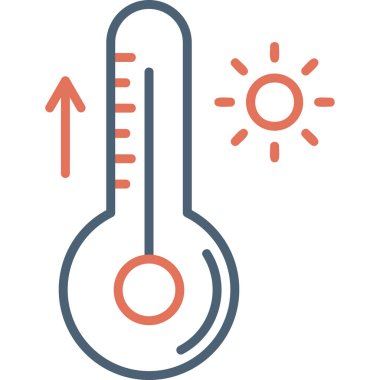 termometre simgesi vektör illüstrasyonu 