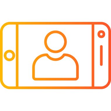 Selfie konsepti. Web simgesi basit illüstrasyon