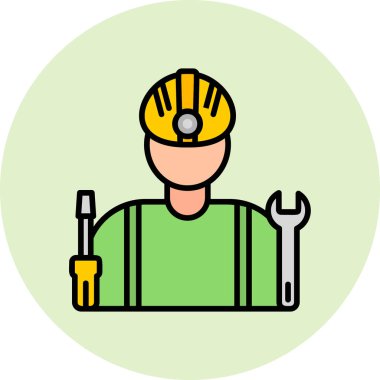 Profesyonel mühendis, web simgesi basit tasarım