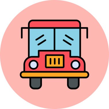 Otobüs. Web simgesi basit illüstrasyon