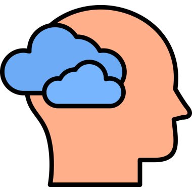 Rüya gören modern simge, vektör illüstrasyonu 