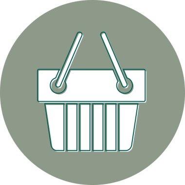 Alışveriş sepeti simgesi, vektör illüstrasyonu basit tasarım