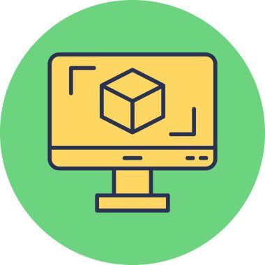 3d düz vektör simgesi