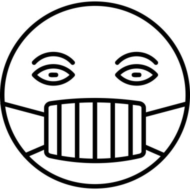 Yüz maskesi. Basit resimleme