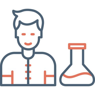 Bilim adamı basit simgesi, vektör illüstrasyonu