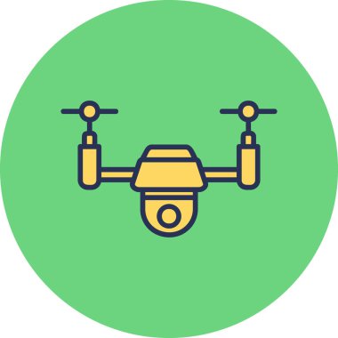 Drone simgesi, vektör illüstrasyonu basit tasarım