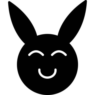 Mutlu yüzlü sevimli çizgi film tavşanı. 