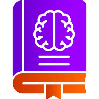 Nöroloji kitabı simgesi, modern tasarım illüstrasyonu