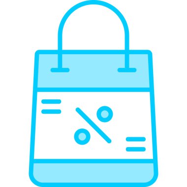 İndirimli indirimli çanta, basit alışveriş çantası web simgesi 