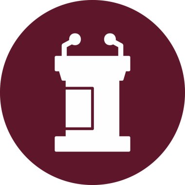 Podyum. Web simgesi basit bir illüstrasyon. Tribün simgesi