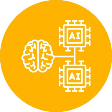 Yapay zeka. Basit illüstrasyon 