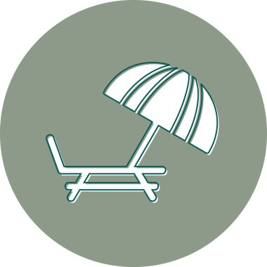Plaj sandalyesi ikonu. vektör illüstrasyonu 