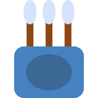 Cotton Buds web simgesi basit illüstrasyon