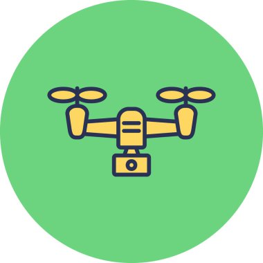 Drone simgesi, vektör illüstrasyonu basit tasarım