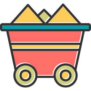 El arabası. Web simgesi basit illüstrasyon