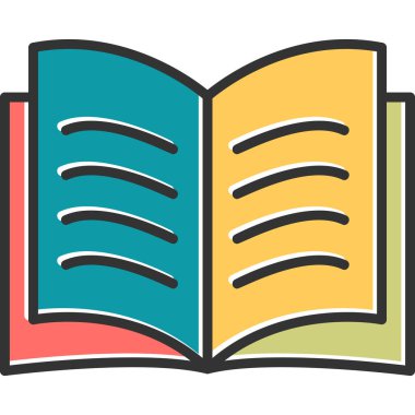 Kitap simgesi, modern tasarım illüstrasyonu