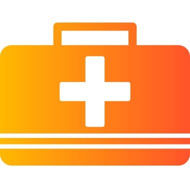 first aid kit vector icon. style is flat symbol, rounded angles, white background.