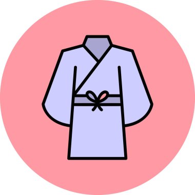 Yukata. Web simgesi vektör illüstrasyonu 