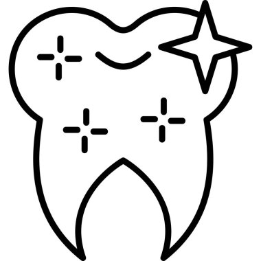 graphic cartoon art illustration of Healthy Clean Tooth