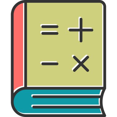 Matematik kitabı simgesi, modern tasarım illüstrasyonu