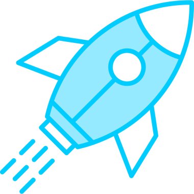 Tasarım ve vektör illüstrasyonunda roket simgesi