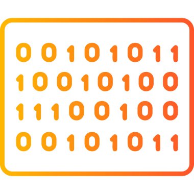 İkili Kod vektör illüstrasyonu, basit simge