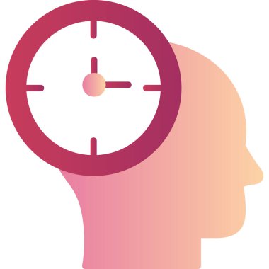 Saat zamanı insan kafası, akıllı telefon aygıtının dijital çizimi 