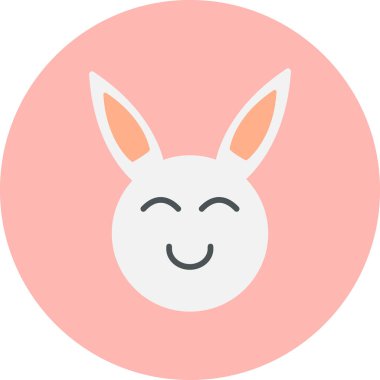 Mutlu yüzlü sevimli çizgi film tavşanı. 