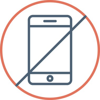 Cep telefonu simgesi engelleniyor. vektör illüstrasyonu