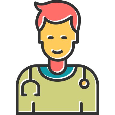 Basit avatar, doktor adamın grafiksel çizimi 