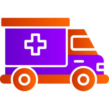 Ambulans. Web simgesi basit illüstrasyon 