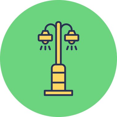 Sokak lambası modern simgesi, vektör illüstrasyonu