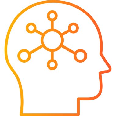 Psikoloji modern simge, vektör illüstrasyonu