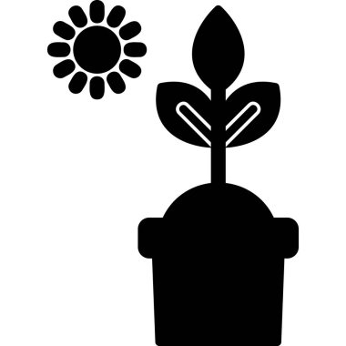 Fotosentez. Web simgesi vektör illüstrasyonu