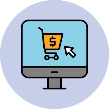 Online Shopping web icon, vector illustration