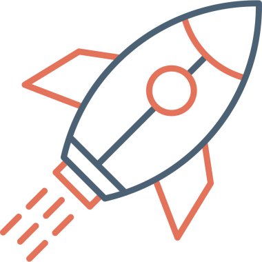 roket ikonu vektör illüstrasyonu