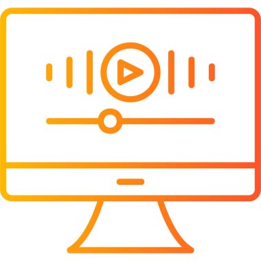 Müzik videosu modern simgesi, vektör illüstrasyonu