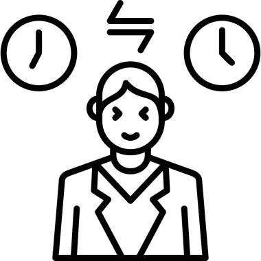 Jet Lag basit simgesi, vektör illüstrasyonu