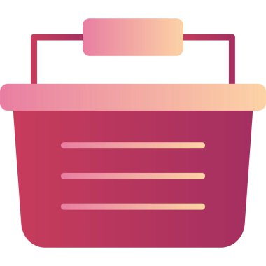 Alışveriş sepeti simgesi, vektör illüstrasyonu basit tasarım