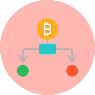Çeşitlendirme bitcoin, kişisel ve ticari kullanım için illüstrasyon simgesi 