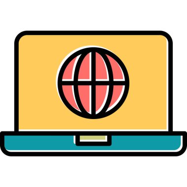 Bilgisayar. Web simgesi basit illüstrasyon