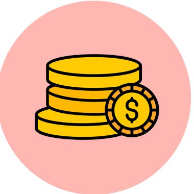 Bozuk paralar düz tasarım vektör çizimi